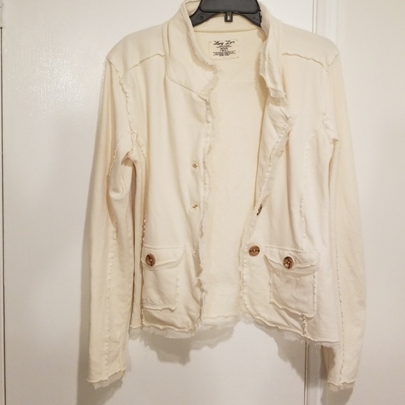 💕LUCY LOVE💕 Raw Edge Sweater Blazer Medium - Picture 1 of 7
